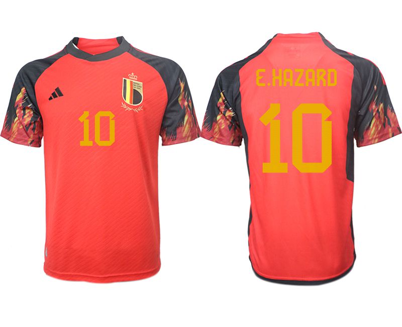 Men 2022 World Cup National Team Belgium home aaa version red #10 Soccer Jerseys->->Soccer Country Jersey